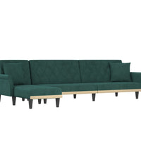 Schlafsofa in L-Form Dunkelgrün 271x140x70 cm Samt