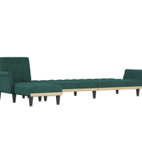 Schlafsofa in L-Form Dunkelgrün 271x140x70 cm Samt