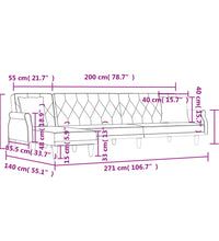 Schlafsofa in L-Form Dunkelgrün 271x140x70 cm Samt