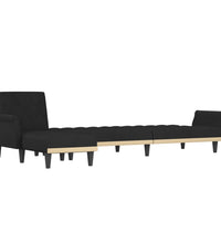 Schlafsofa in L-Form Schwarz 271x140x70 cm Samt