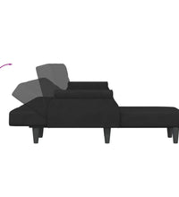 Schlafsofa in L-Form Schwarz 271x140x70 cm Samt