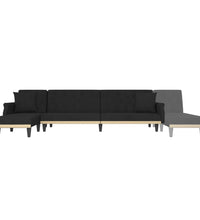 Schlafsofa in L-Form Schwarz 271x140x70 cm Samt