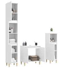 3-tlg. Badmöbel-Set Weiß Holzwerkstoff