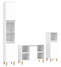 3-tlg. Badmöbel-Set Weiß Holzwerkstoff