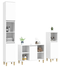 3-tlg. Badmöbel-Set Weiß Holzwerkstoff