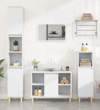 3-tlg. Badmöbel-Set Weiß Holzwerkstoff