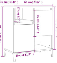 Sideboards 2 Stk. Hochglanz-Weiß 60x35x70 cm Holzwerkstoff