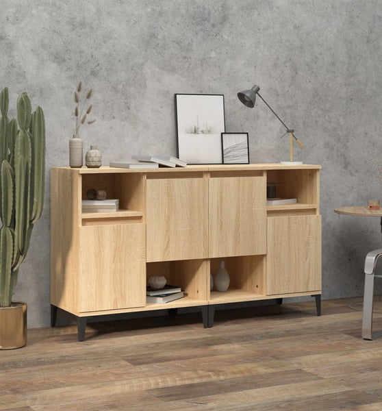 Sideboards 2 Stk. Sonoma-Eiche 60x35x70 cm Holzwerkstoff