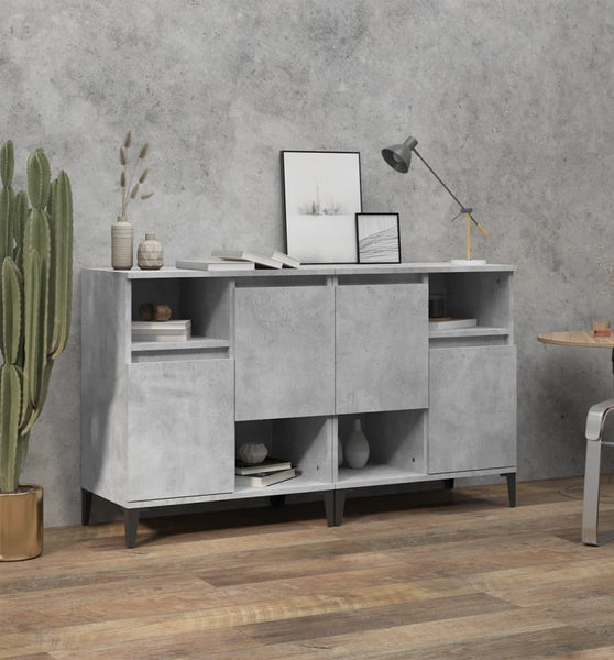 Sideboards 2 Stk. Betongrau 60x35x70 cm Holzwerkstoff