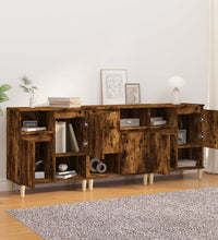 Sideboards 3 Stk. Räuchereiche 60x35x70 cm Holzwerkstoff
