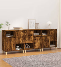 Sideboards 3 Stk. Räuchereiche 60x35x70 cm Holzwerkstoff