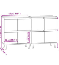 Sideboards 2 Stk. Weiß 60x35x70 cm Holzwerkstoff