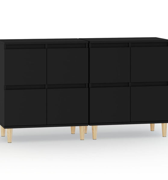 Sideboards 2 Stk. Schwarz 60x35x70 cm Holzwerkstoff