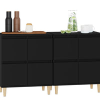 Sideboards 2 Stk. Schwarz 60x35x70 cm Holzwerkstoff