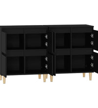 Sideboards 2 Stk. Schwarz 60x35x70 cm Holzwerkstoff