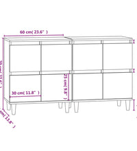 Sideboards 2 Stk. Schwarz 60x35x70 cm Holzwerkstoff