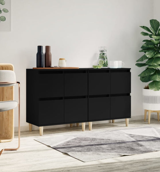 Sideboards 2 Stk. Schwarz 60x35x70 cm Holzwerkstoff