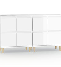 Sideboards 2 Stk. Hochglanz-Weiß 60x35x70 cm Holzwerkstoff