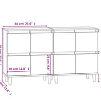 Sideboards 2 Stk. Hochglanz-Weiß 60x35x70 cm Holzwerkstoff