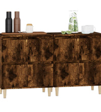 Sideboards 2 Stk. Räuchereiche 60x35x70 cm Holzwerkstoff