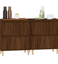 Sideboards 2 Stk. Braun Eichen-Optik 60x35x70 cm Holzwerkstoff