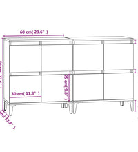 Sideboards 2 Stk. Weiß 60x35x70 cm Holzwerkstoff