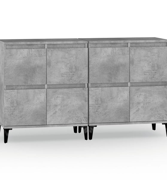 Sideboards 2 Stk. Betongrau 60x35x70 cm Holzwerkstoff