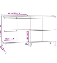 Sideboards 2 Stk. Betongrau 60x35x70 cm Holzwerkstoff