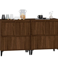 Sideboards 2 Stk. Braun Eichen-Optik 60x35x70 cm Holzwerkstoff