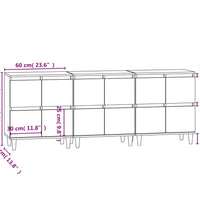 Sideboards 3 Stk. Weiß 60x35x70 cm Holzwerkstoff