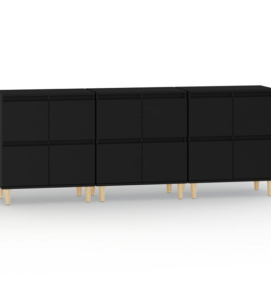 Sideboards 3 Stk. Schwarz 60x35x70 cm Holzwerkstoff