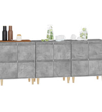 Sideboards 3 Stk. Betongrau 60x35x70 cm Holzwerkstoff