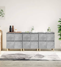 Sideboards 3 Stk. Betongrau 60x35x70 cm Holzwerkstoff