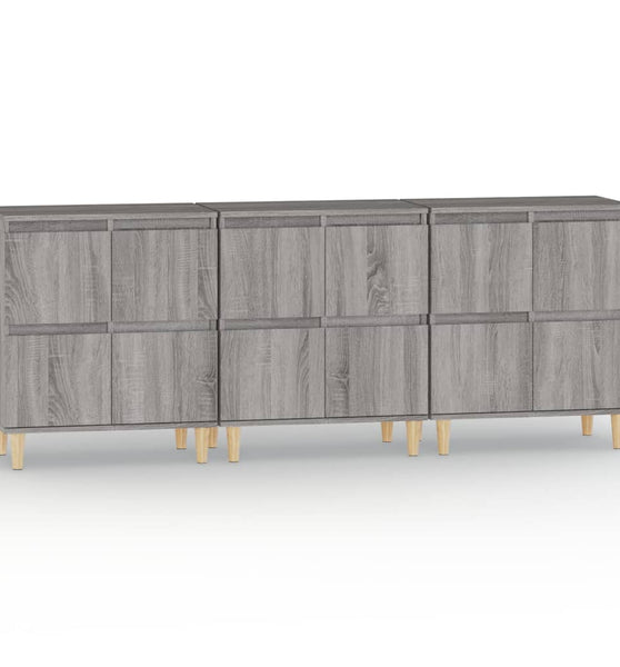 Sideboards 3 Stk. Grau Sonoma 60x35x70 cm Holzwerkstoff