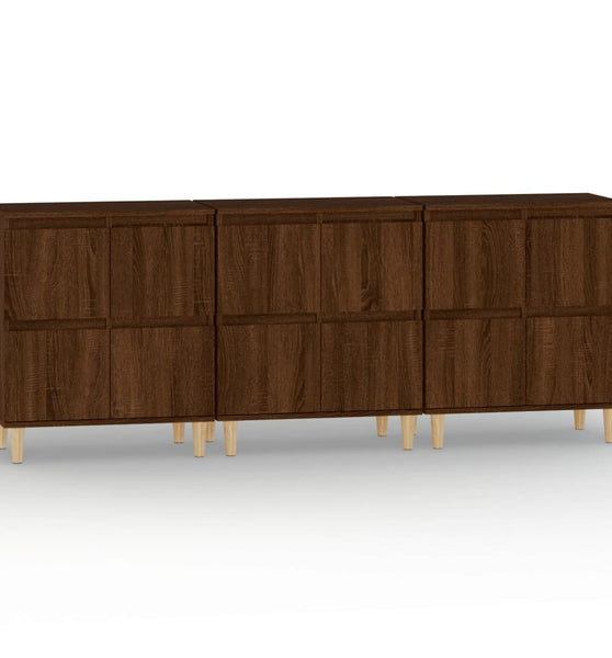 Sideboards 3 Stk. Braun Eichen-Optik 60x35x70 cm Holzwerkstoff