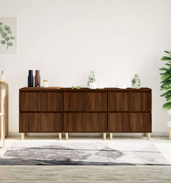 Sideboards 3 Stk. Braun Eichen-Optik 60x35x70 cm Holzwerkstoff