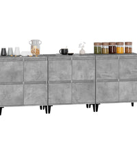 Sideboards 3 Stk. Betongrau 60x35x70 cm Holzwerkstoff