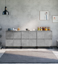 Sideboards 3 Stk. Betongrau 60x35x70 cm Holzwerkstoff