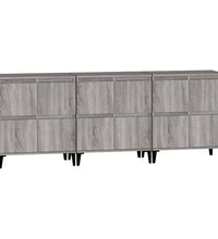 Sideboards 3 Stk. Grau Sonoma 60x35x70 cm Holzwerkstoff