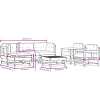 7-tlg. Garten-Lounge-Set mit Kissen Weiß Massivholz