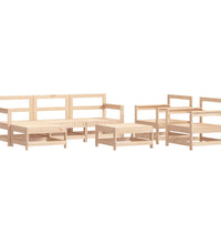 7-tlg. Garten-Lounge-Set mit Kissen Massivholz