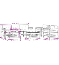 7-tlg. Garten-Lounge-Set mit Kissen Massivholz