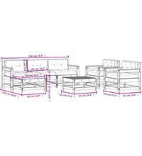 7-tlg. Garten-Lounge-Set mit Kissen Weiß Massivholz
