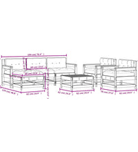 7-tlg. Garten-Lounge-Set mit Kissen Weiß Massivholz