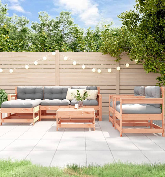 7-tlg. Garten-Lounge-Set mit Kissen Massivholz Douglasie