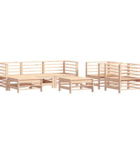 7-tlg. Garten-Lounge-Set mit Kissen Massivholz