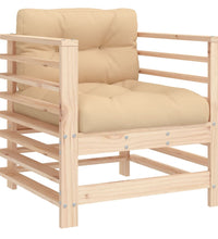 7-tlg. Garten-Lounge-Set mit Kissen Massivholz