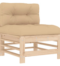 7-tlg. Garten-Lounge-Set mit Kissen Massivholz