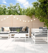 7-tlg. Garten-Lounge-Set mit Kissen Weiß Massivholz
