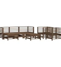 7-tlg. Garten-Lounge-Set mit Kissen Honigbraun Massivholz